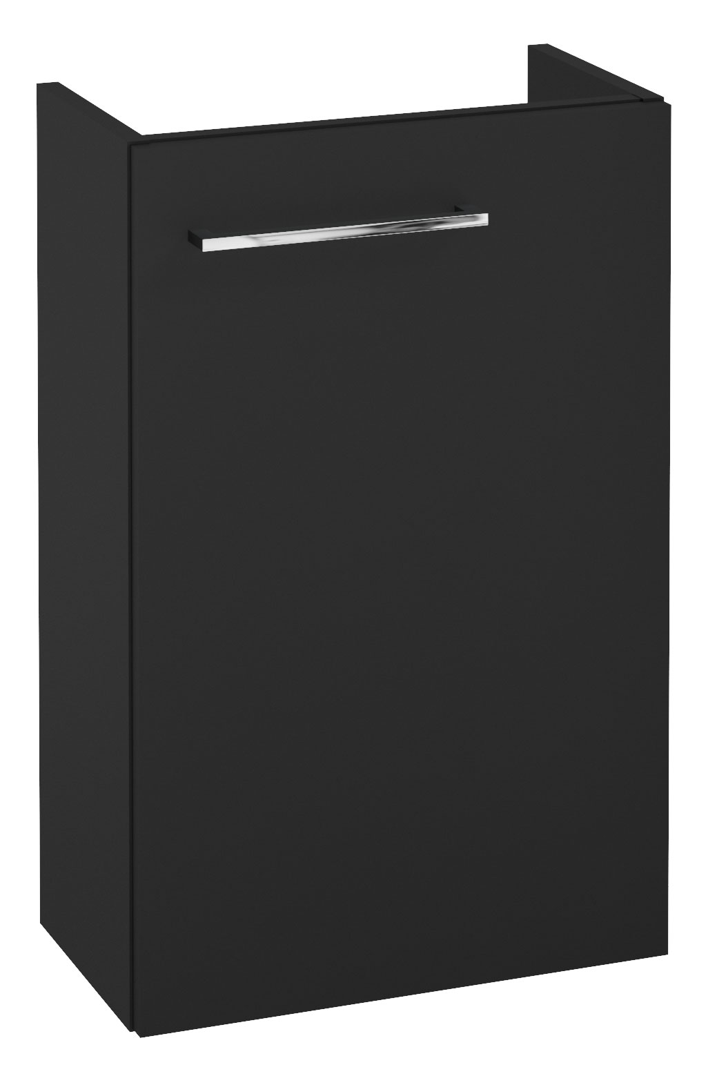 Szafka pod umywalkę Modullac 39 cm czarna ze srebrnym uchwytem - zdjęcie 1