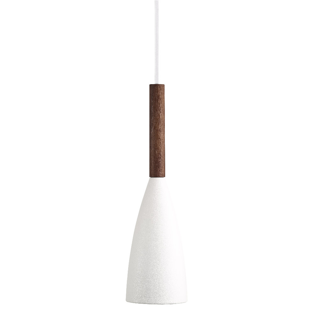 Lampa wisząca Pure średnica 10 cm biała - ciemne drewno - zdjęcie 1