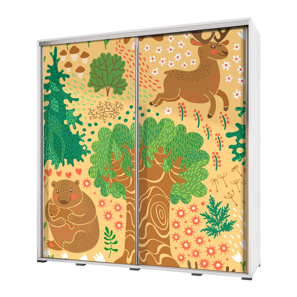 Szafa przesuwna Wenecja 205 cm Rysunkowy las - zdjęcie 1