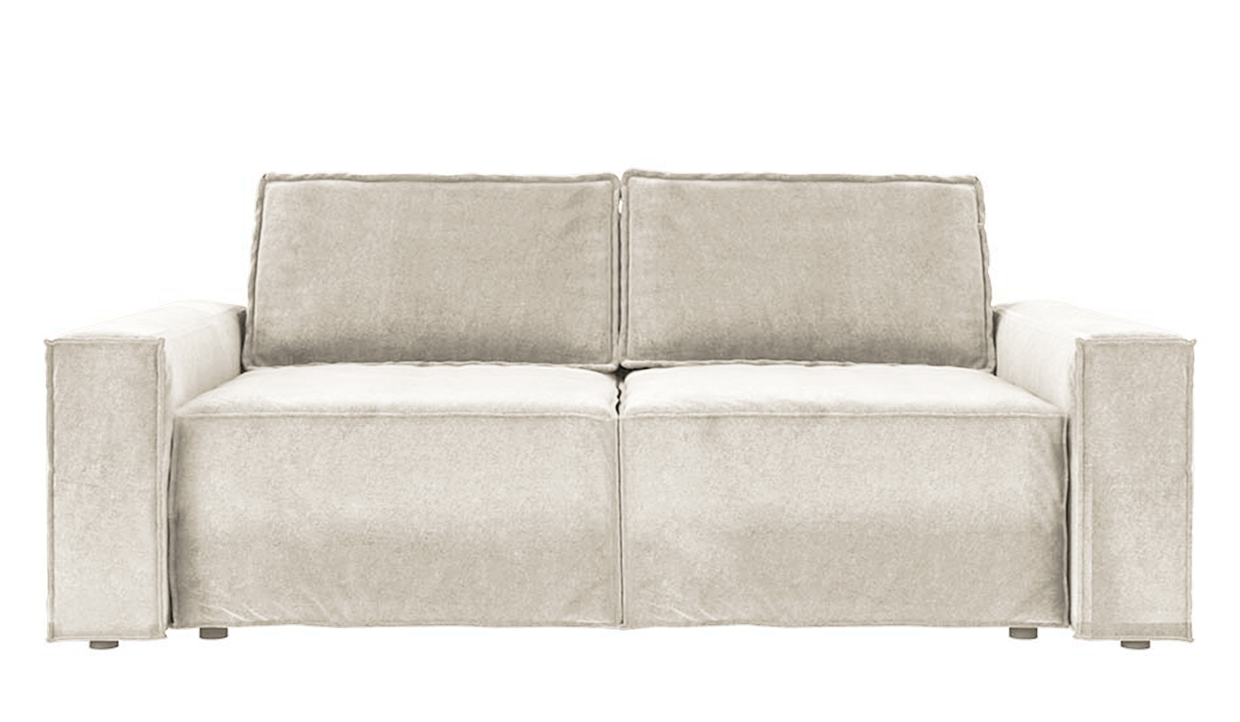 Kanapa rozkładana trzyosobowa Copertino beżowa welur hydrofobowy - zdjęcie 7