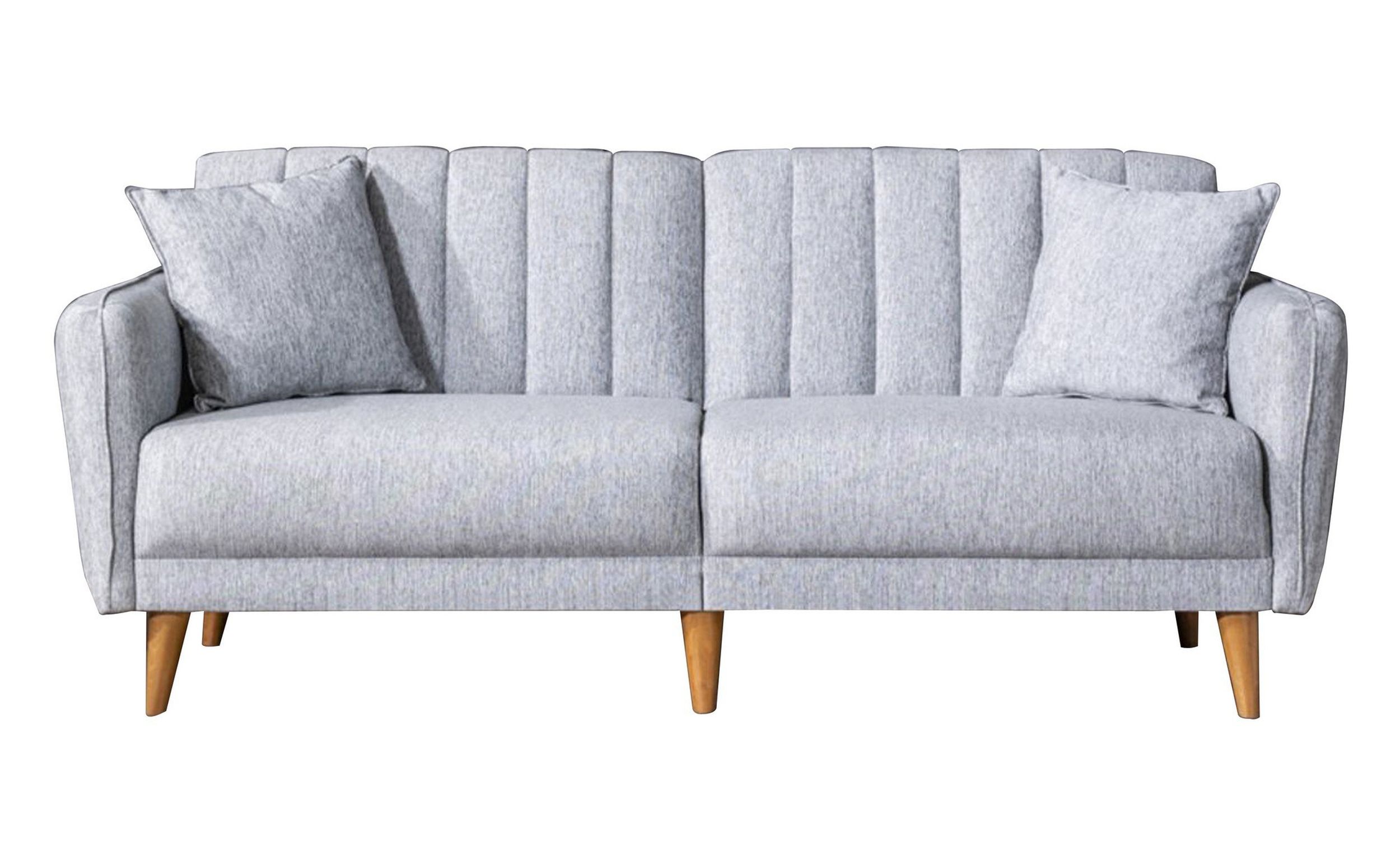 Kanapa rozkładana trzyosobowa Rallion lniana szara - zdjęcie 1