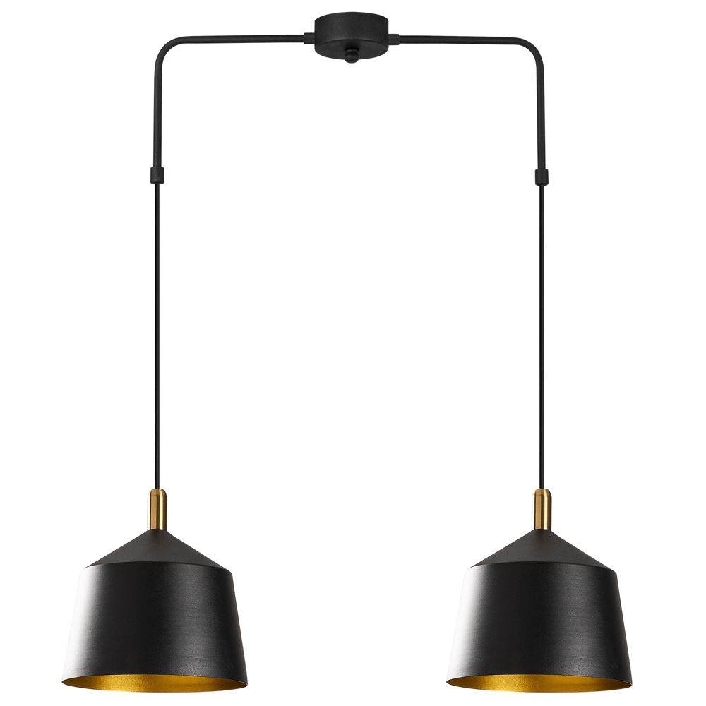 Lampa sufitowa Ardulace x2 z regulacją 70 cm czarna/złota - zdjęcie 1