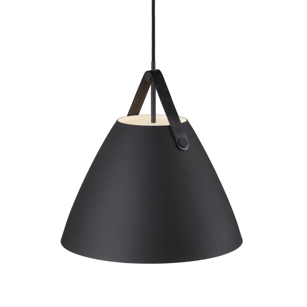 Lampa wisząca Strap średnica 36 cm czarny metalowy klosz - zdjęcie 1
