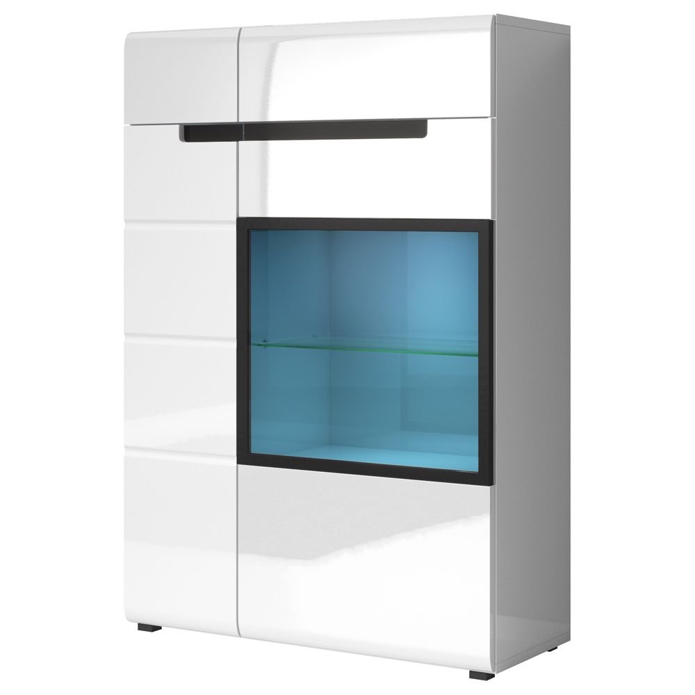 Barek Kanopus wąski ze szklanym frontem biały - zdjęcie 1