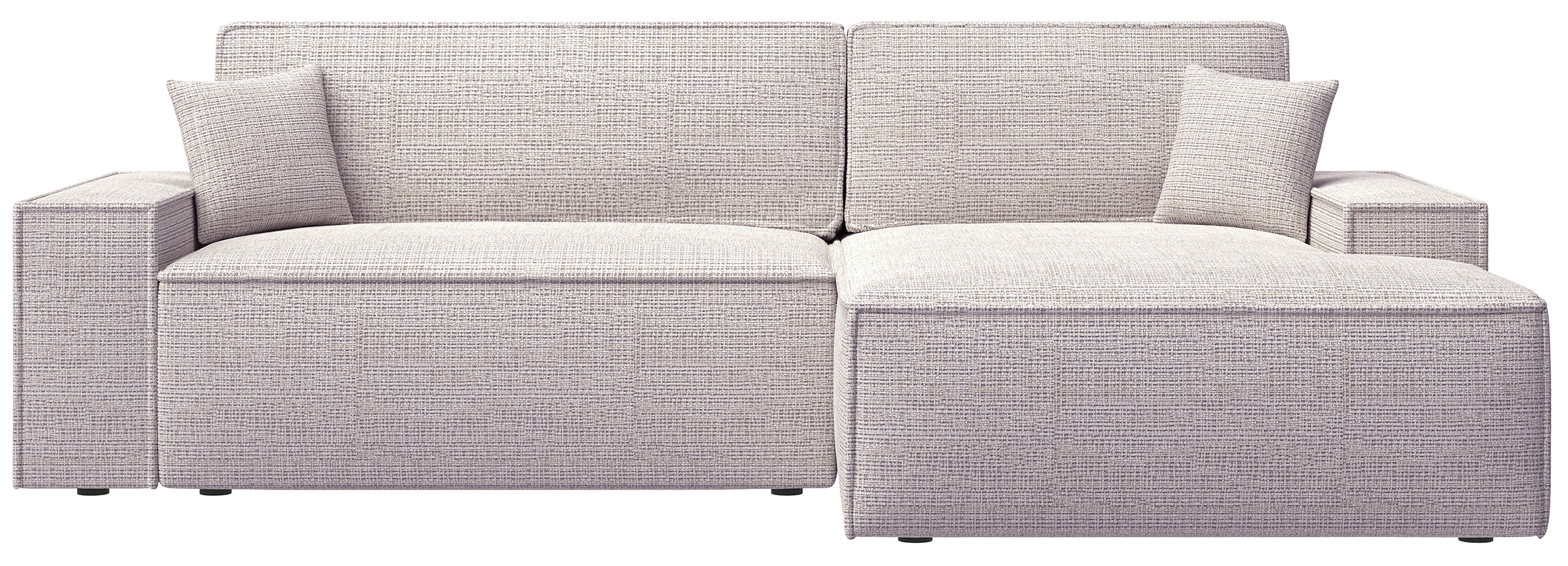 Narożnik z funkcją spania Farese New L-kształtny z pojemnikiem szarobeżowy szenil prawostronny - zdjęcie 1