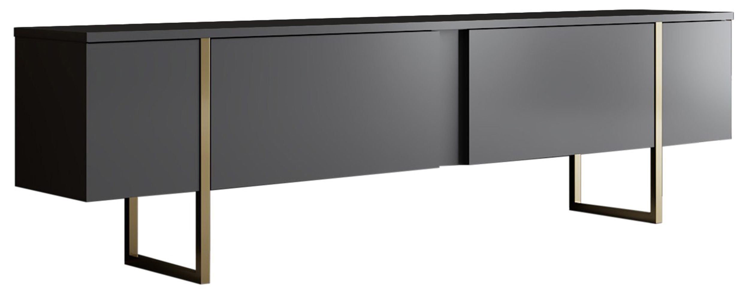 Szafka RTV Steelaris na złotych metalowych nogach grafitowa - zdjęcie 1