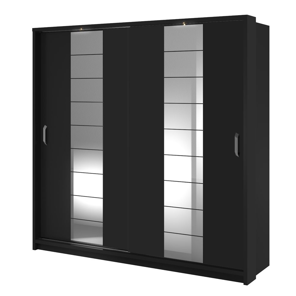 Szafa Arti 220 cm z dwoma lustrami Czarny  - zdjęcie 1