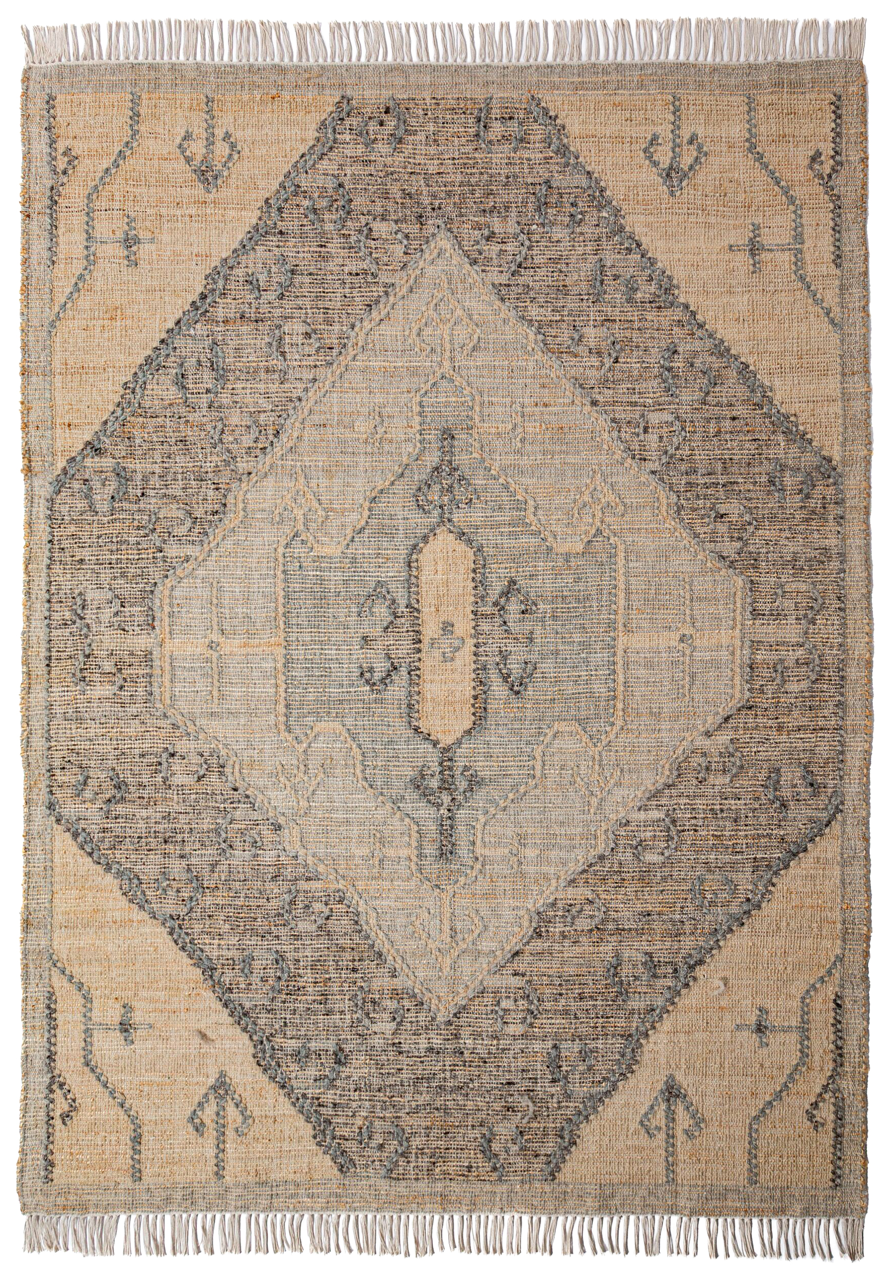 Dywan z wełną i jutą Tierra Vintage 160x230 cm beżowy - zdjęcie 1