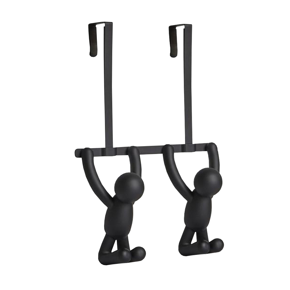 Wieszak na ręczniki Buddy czarny na drzwi - zdjęcie 1