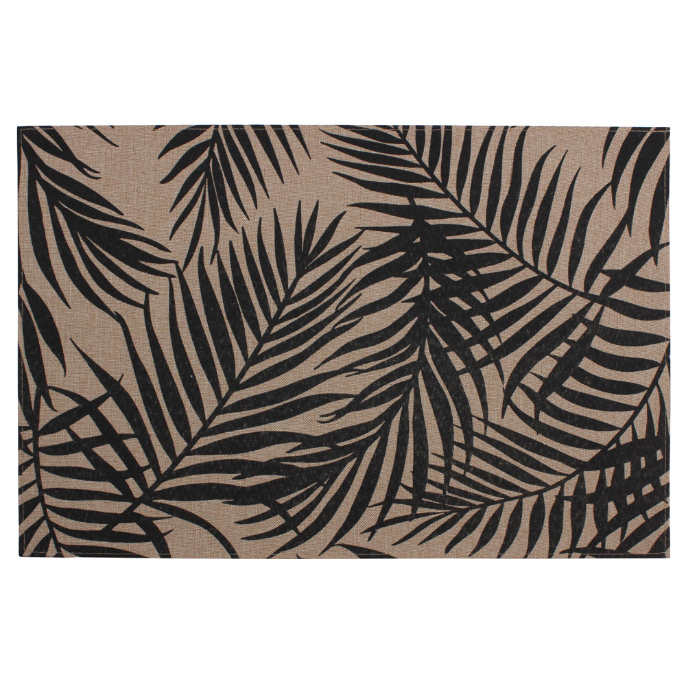 Podkładka pod talerz Puderrosa 45x30 cm w czarne liście - zdjęcie 1