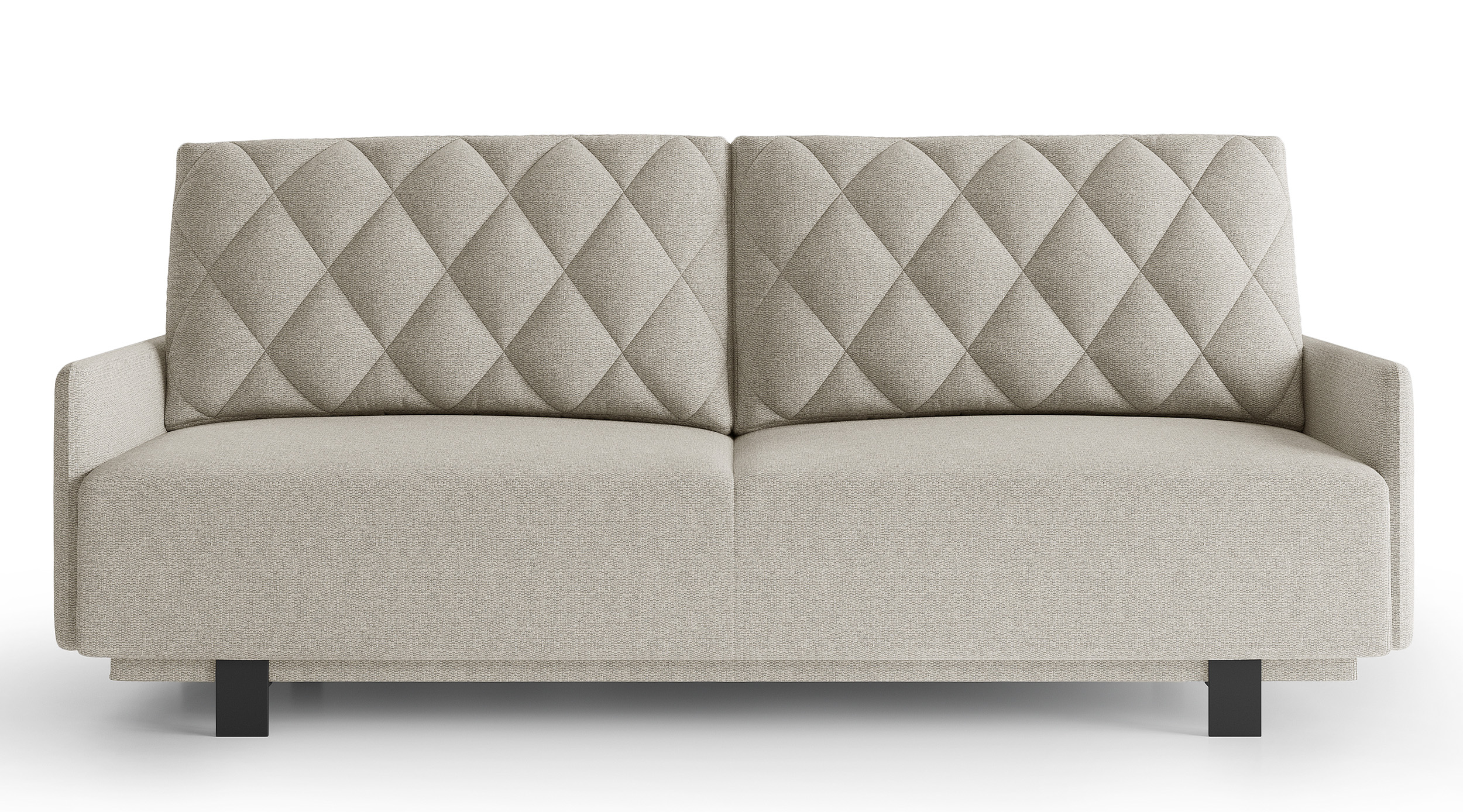 Kanapa rozkładana trzyosobowa Tagore z pojemnikiem szarobeżowa plecionka hydrofobowa - zdjęcie 1