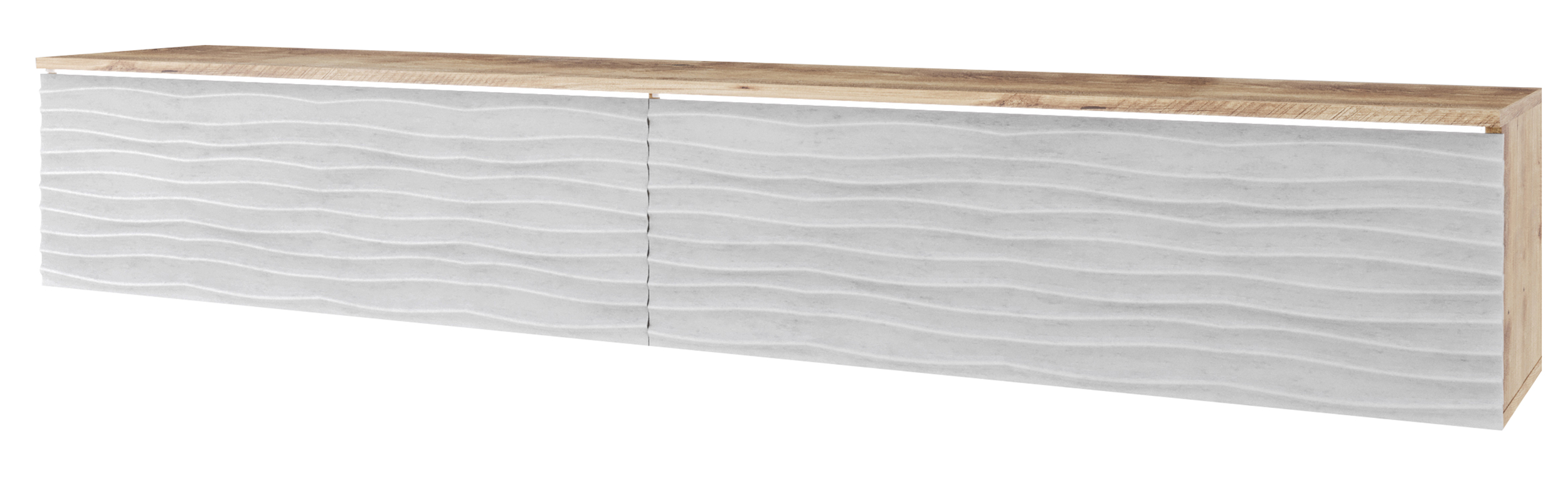 Szafka RTV Kane 180 cm kastanien breslau/chicago beton z falowanym frontem - zdjęcie 1