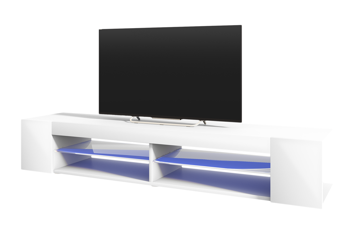 Szafka RTV Mitchell Biały mat / Biały połysk  - zdjęcie 1