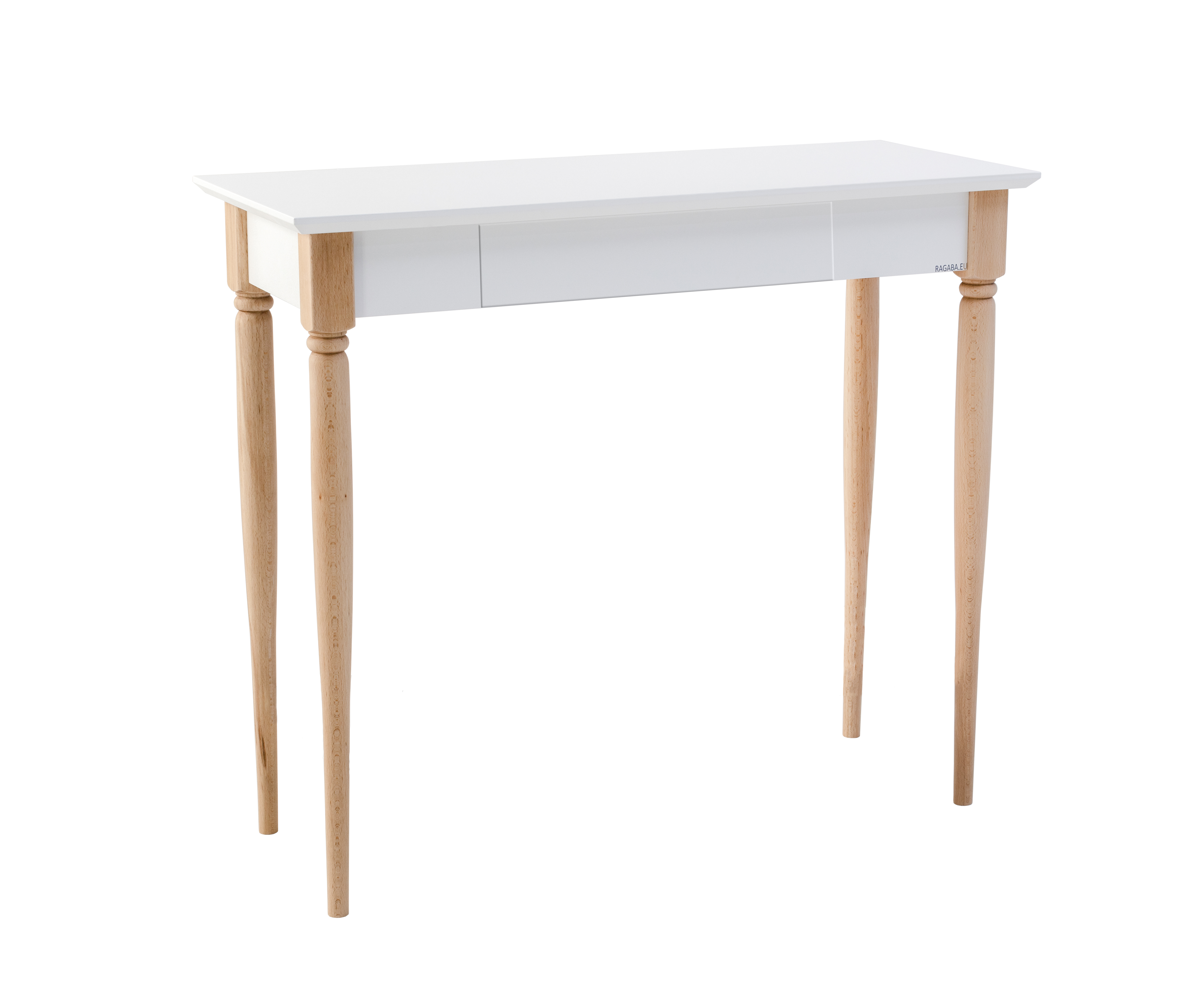 Biurko drewniane Mamo 105x40 cm z szufladą Biały - zdjęcie 1