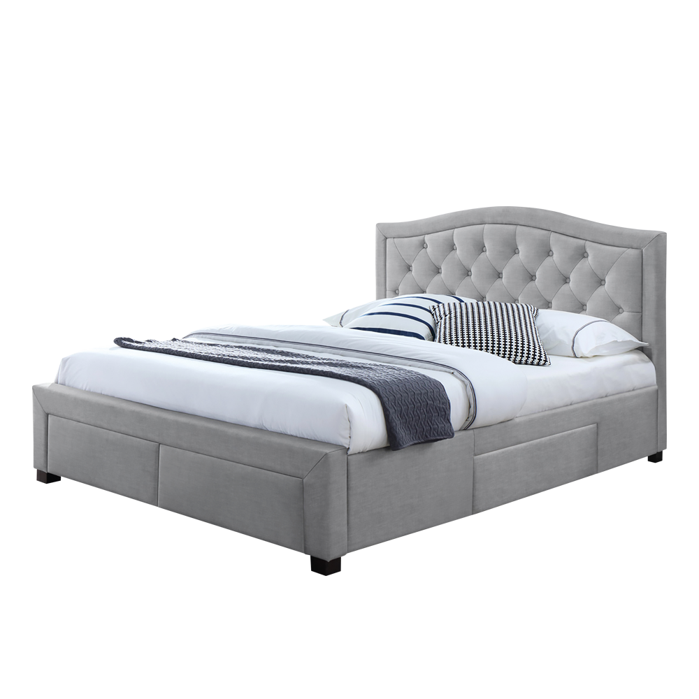 Łóżko tapicerowane Elvas z czterema szufladami 140x200 - zdjęcie 1