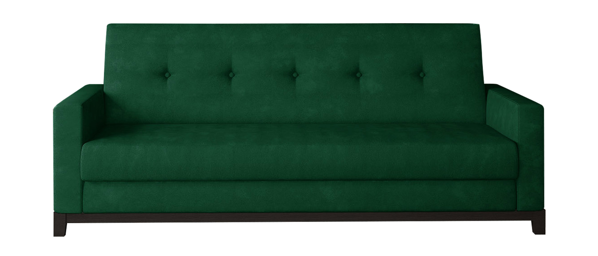 Wersalka rozkładana Sadalbari 216 cm z pojemnikiem na orzechowych nogach zielona - zdjęcie 1