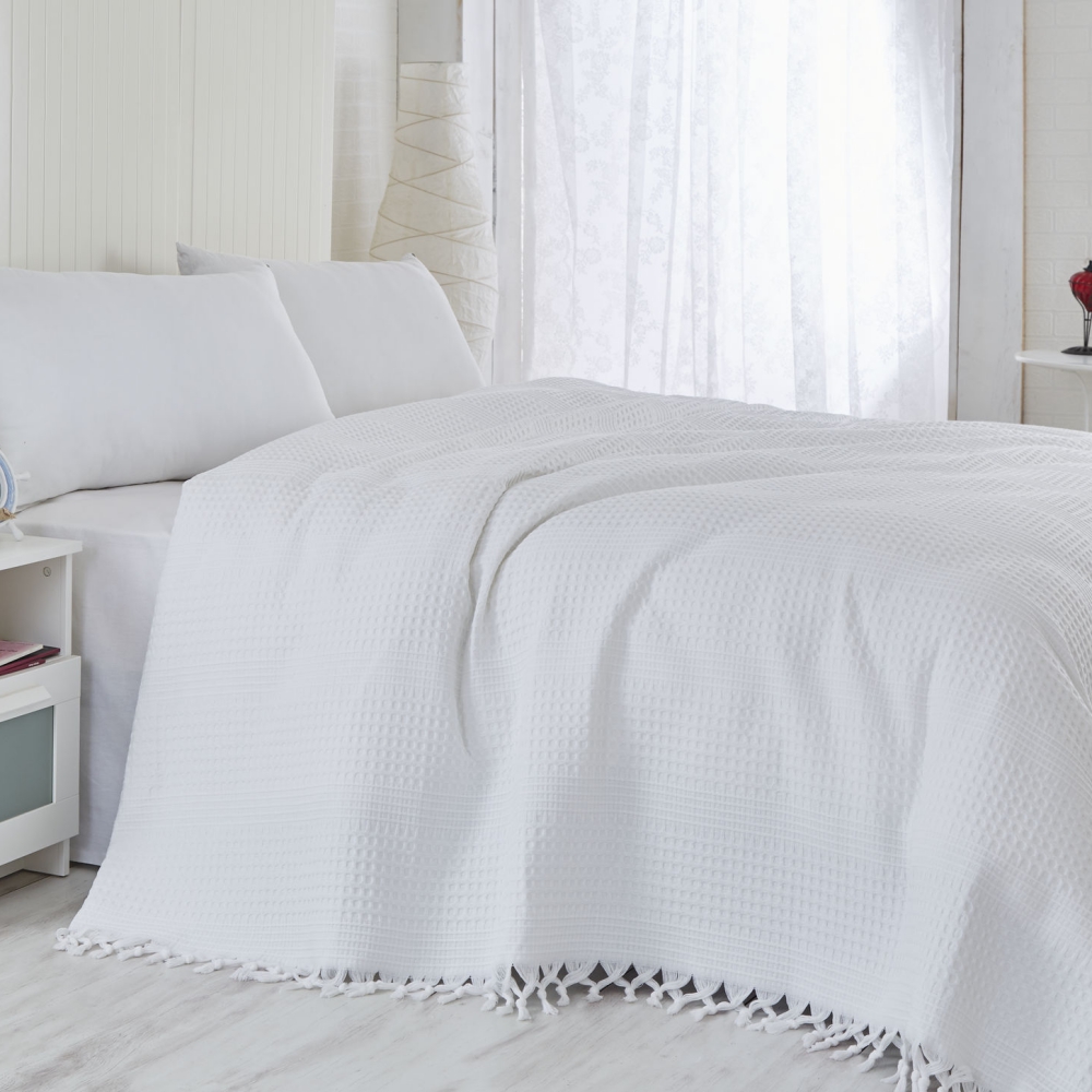 Narzuta Singiel 220x240 cm biała - zdjęcie 1