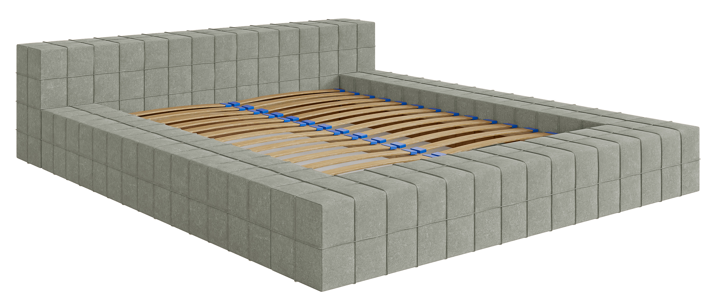 Łóżko tapicerowane 180x200 cm Evori szary nubuk hydrofobowy - zdjęcie 1