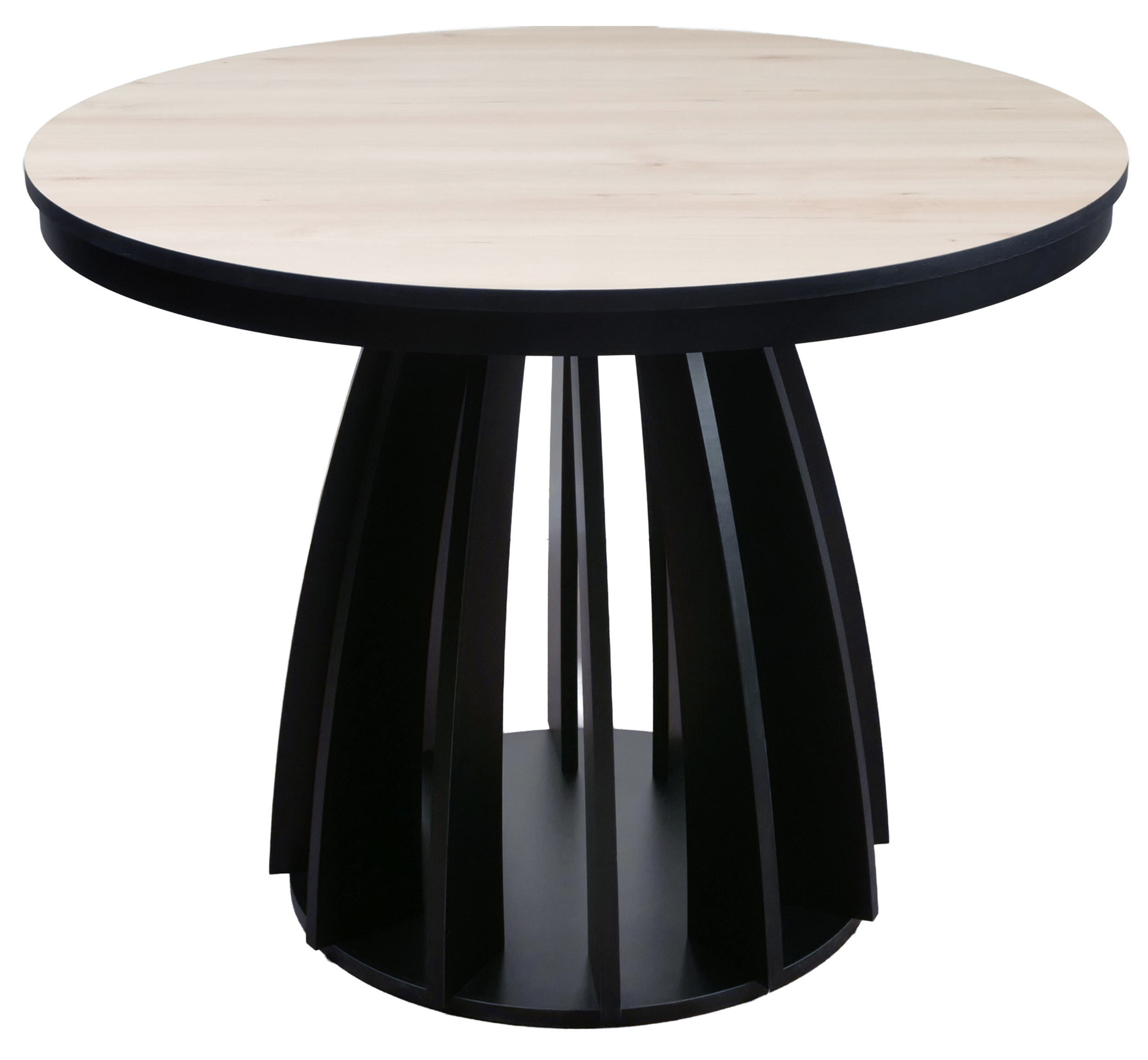 Stół rozkładany do jadalni Diciffy 100-140x100 cm Scandic beech z czarną podstawą - zdjęcie 1