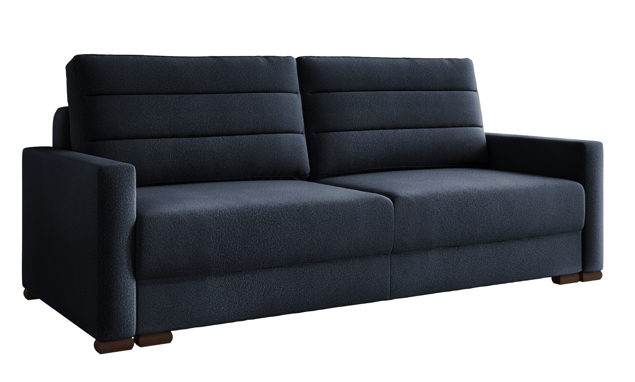 Kanapa rozkładana trzyosobowa Stolio z pojemnikiem granatowa welur łatwoczyszczący - zdjęcie 1