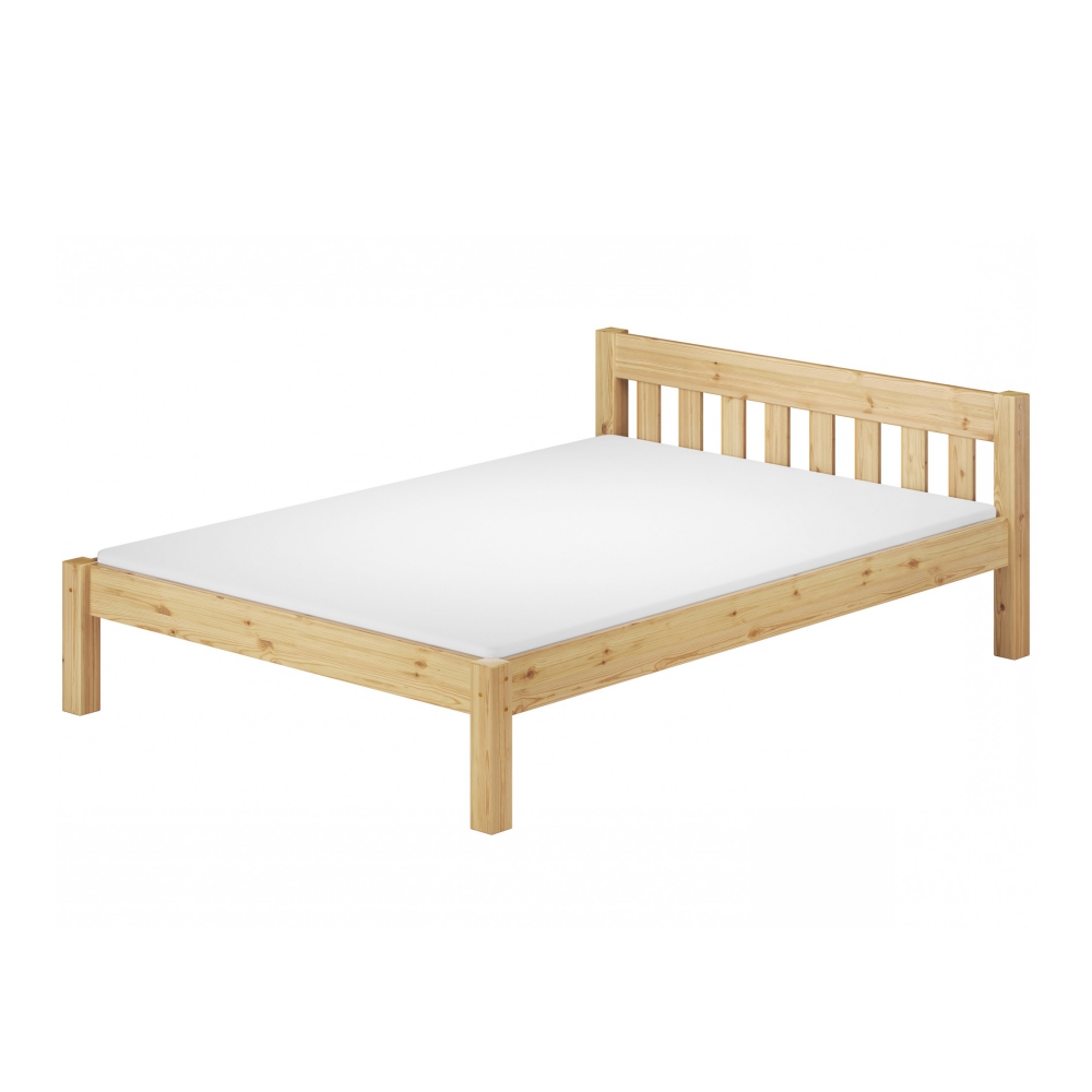 Łóżko Regassa z sosnowego drewna ze stelażem - zdjęcie 1