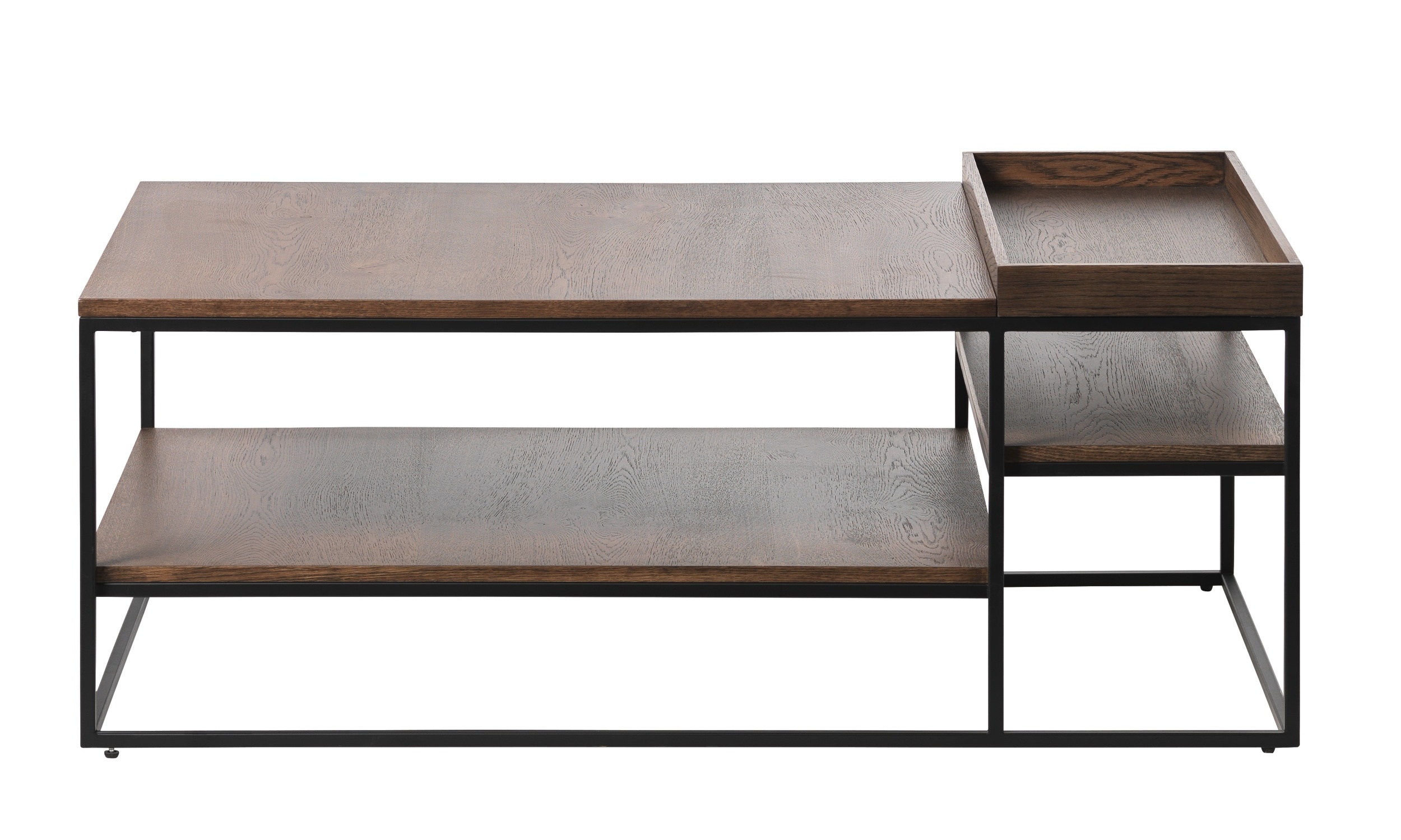 Ława nowoczesna Prograle 120x70 cm dąb palony/czarny - zdjęcie 1