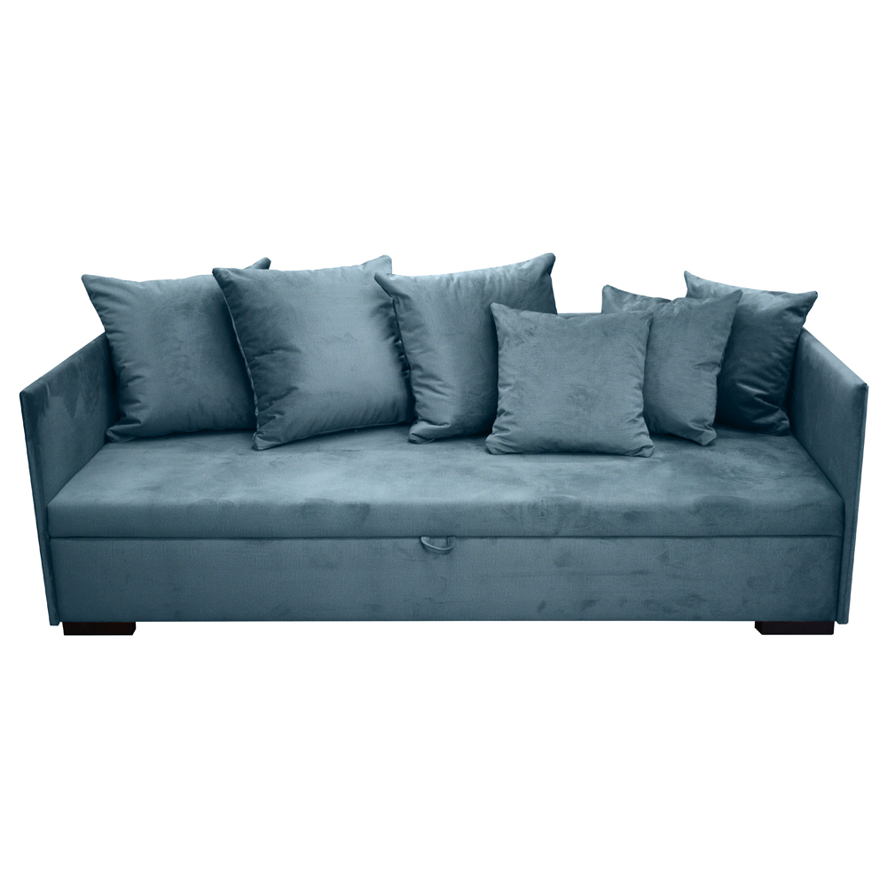 Łóżko pojedyncze Trotte z pojemnikiem 90x197 cm niebieskie