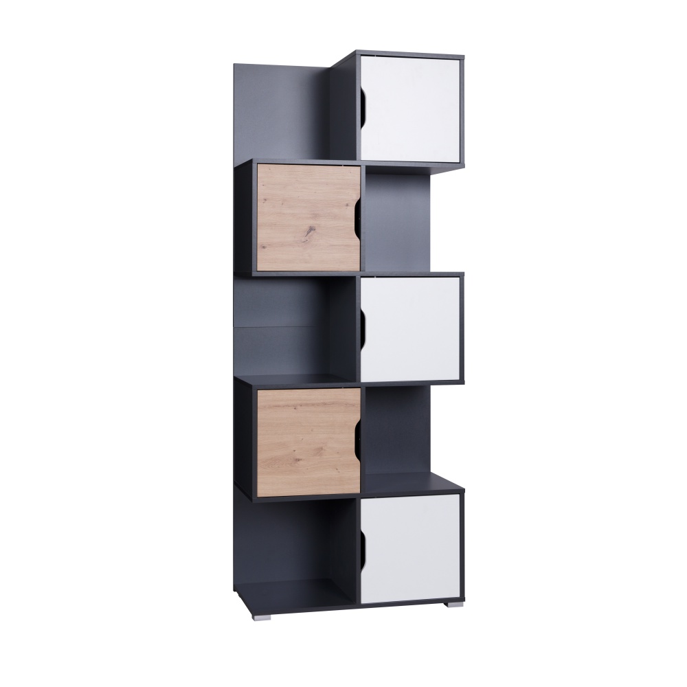 Regał Caspe z pięcioma szafkami grafitowy - zdjęcie 1