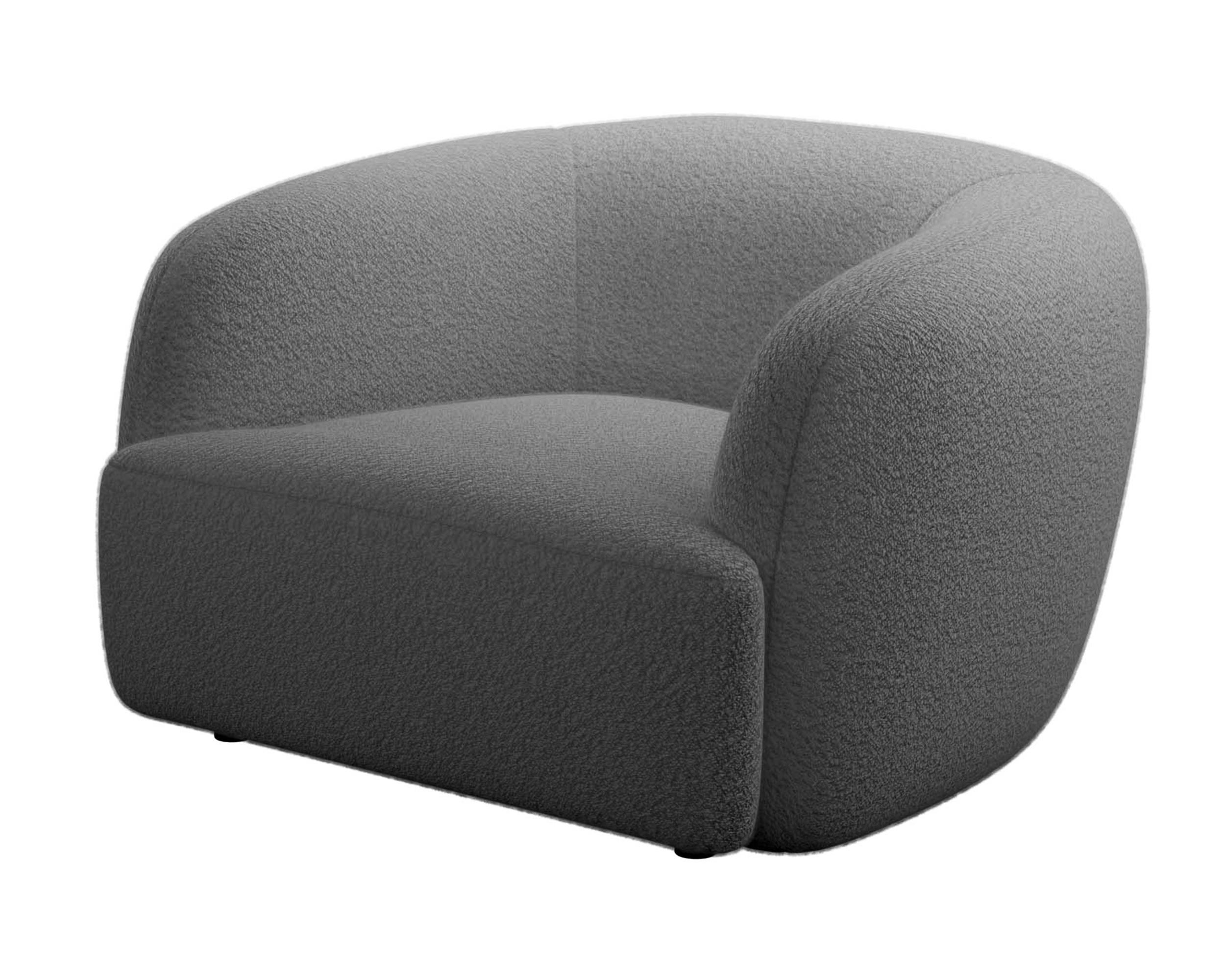 Fotel kubełkowy Sabanitas ciemnoszary w tkaninie boucle - zdjęcie 1