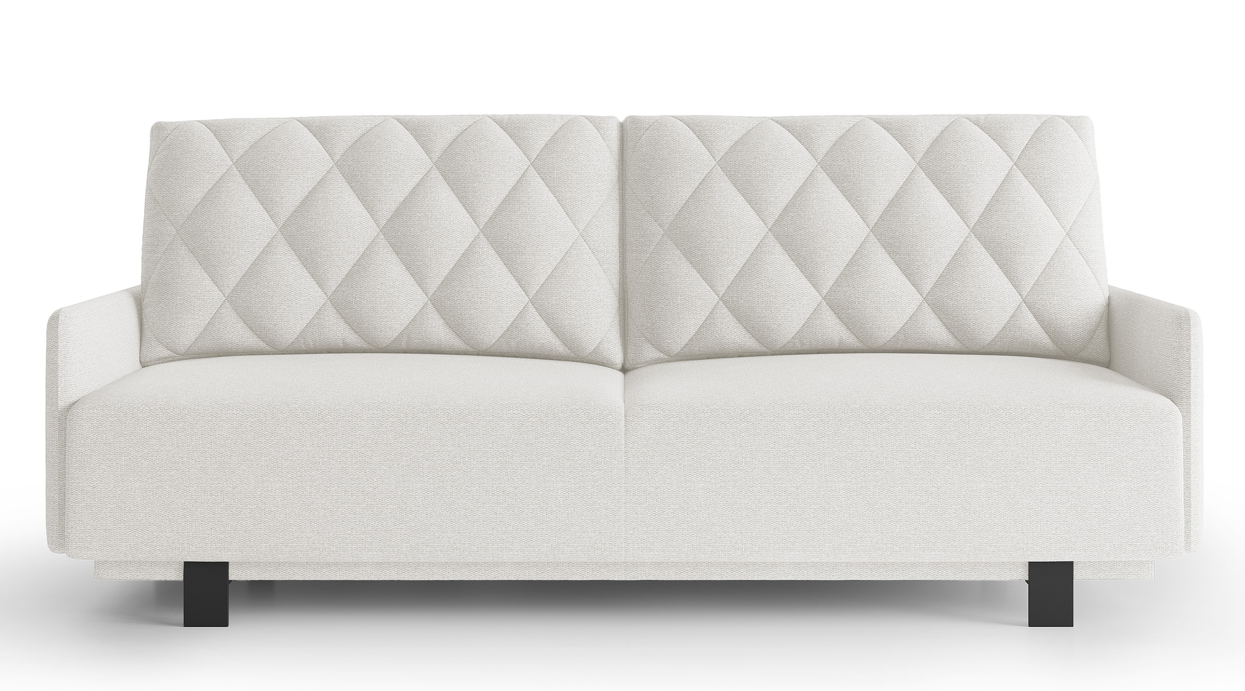 Kanapa rozkładana trzyosobowa Tagore z pojemnikiem kremowa plecionka hydrofobowa - zdjęcie 1