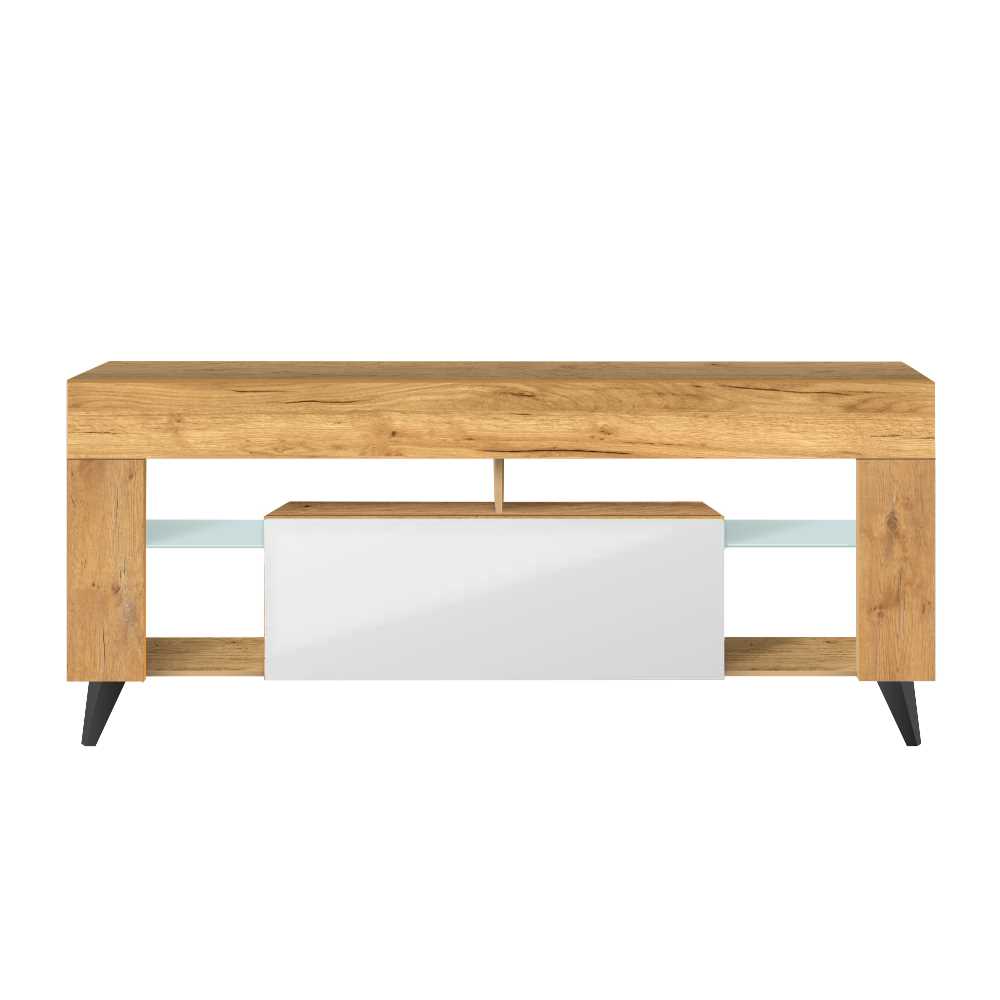 Szafka RTV HugoB Dąb lancaster / Biały połysk  - zdjęcie 17