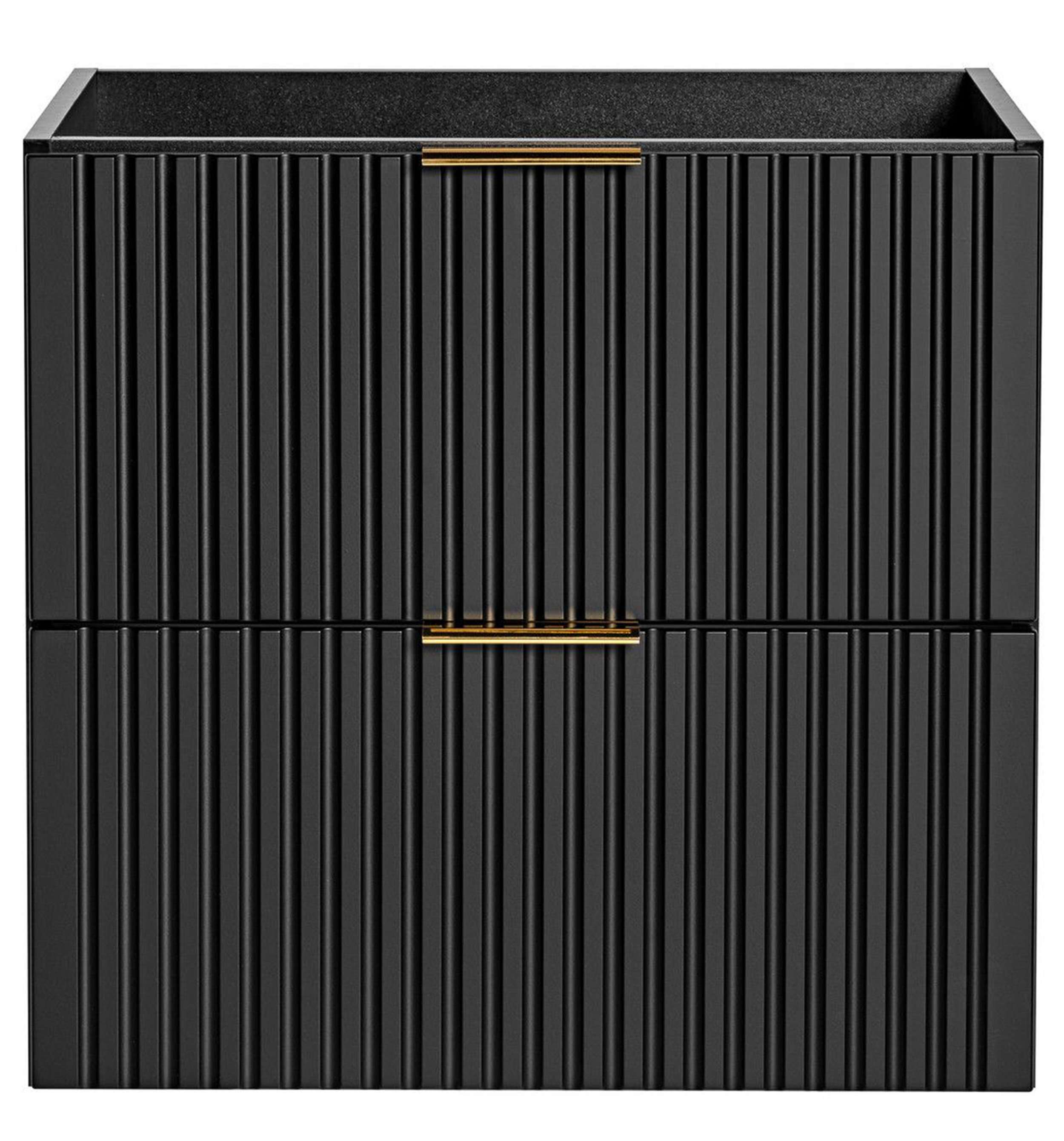 Szafka łazienkowa dwuszufladowa Temirni z blatem 60 cm czarna
