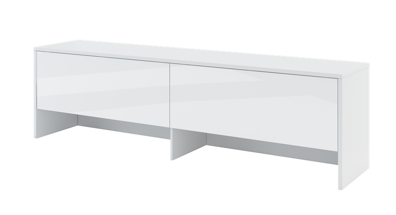 Nadstawka Bed Concept z dwiema zamykanymi szafkami Biały mat / Biały połysk - zdjęcie 1