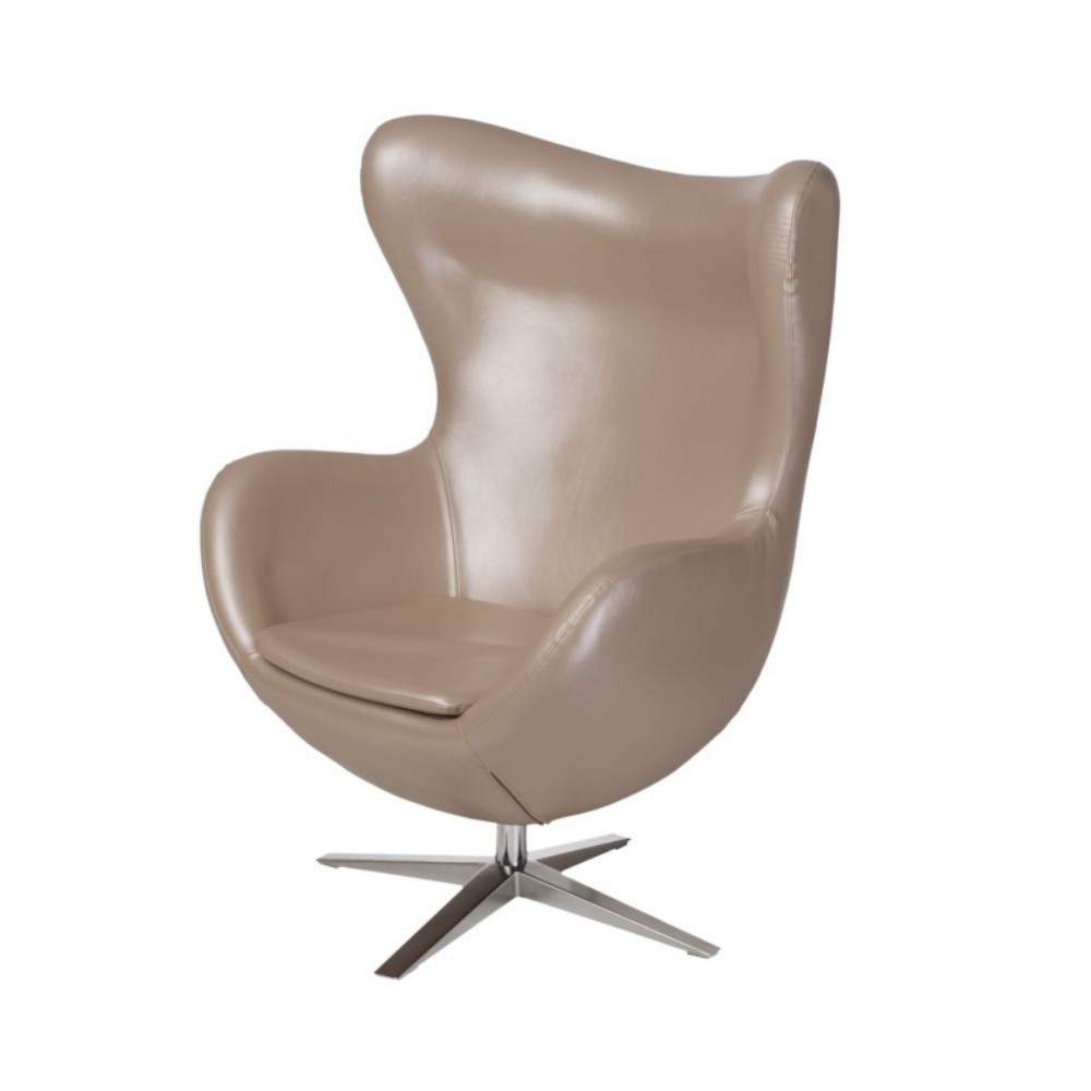 Fotel Jajo ekoskóra perłowa