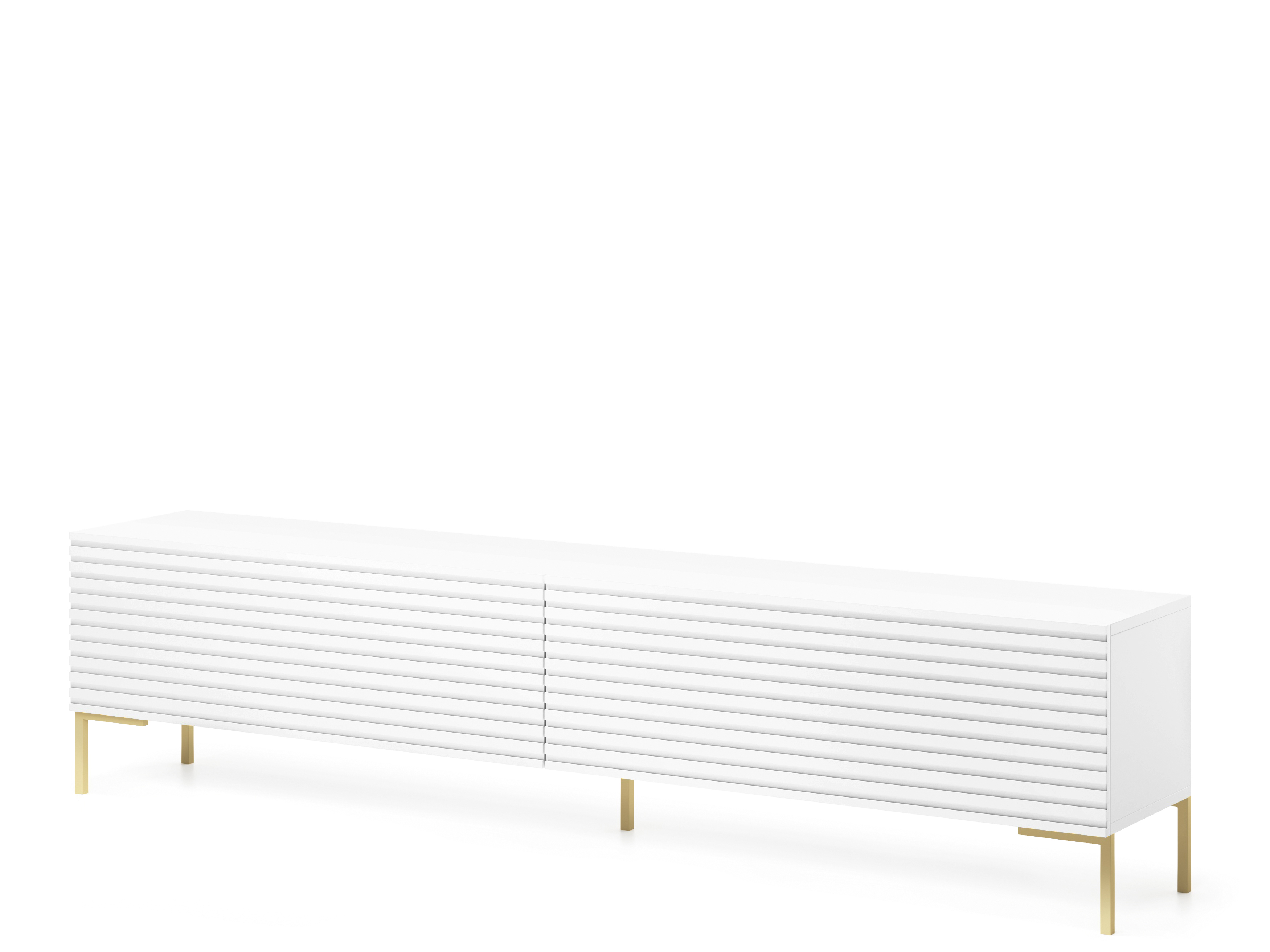 Szafka RTV Lammelo 175 cm biała ze złotymi nogami - zdjęcie 1