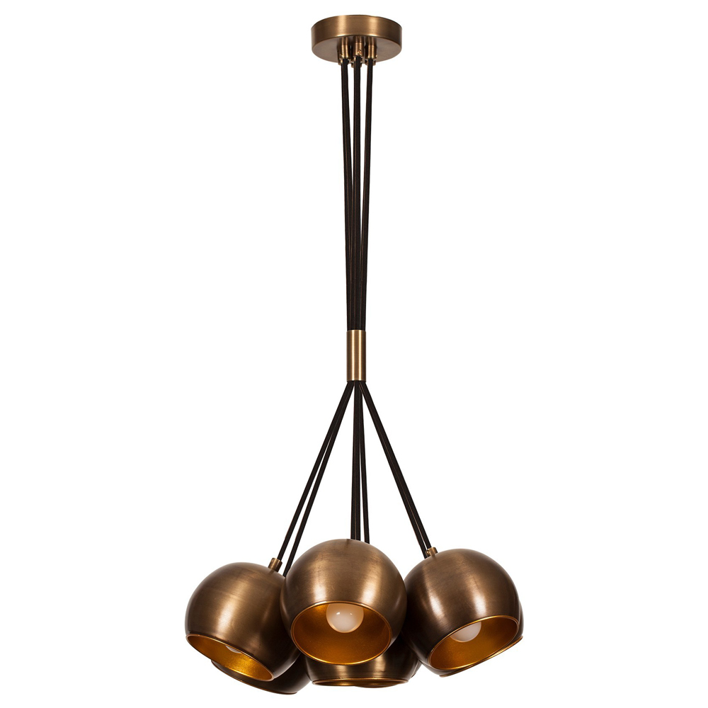 Lampa wisząca Rientaki x5 kule złota - zdjęcie 1