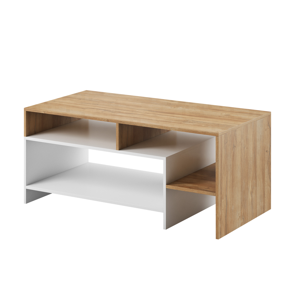 Ława kawowa Hirvli 120x60 cm dąb Grande/biały - zdjęcie 1