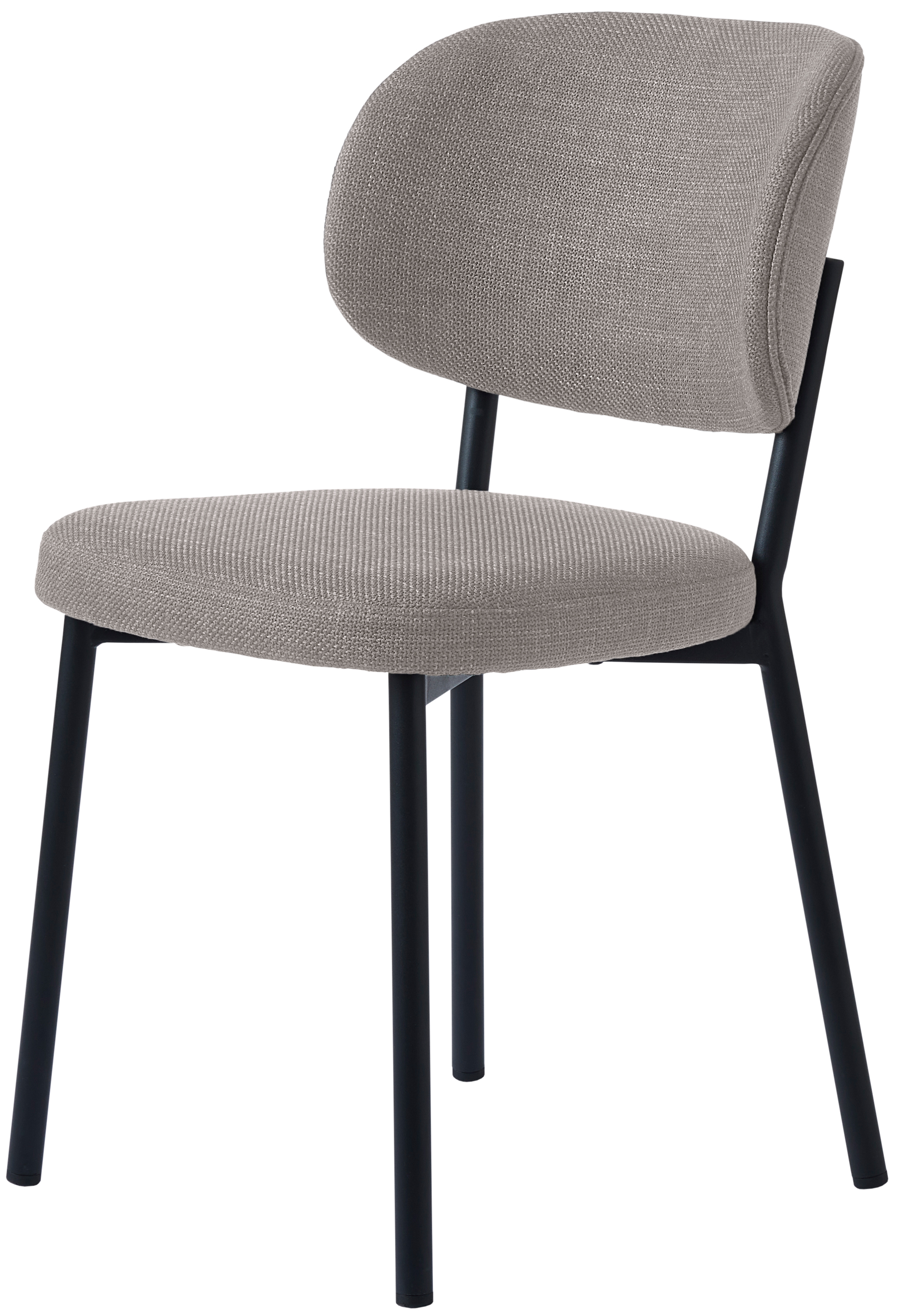 Krzesło tapicerowane Abatio na czarnej metalowej podstawie szare - zdjęcie 1
