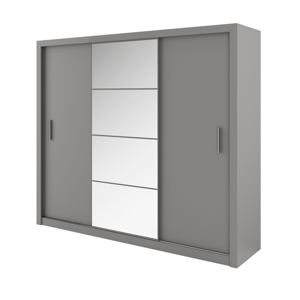 Szafa Idea 250 cm z lustrem Szary - zdjęcie 1
