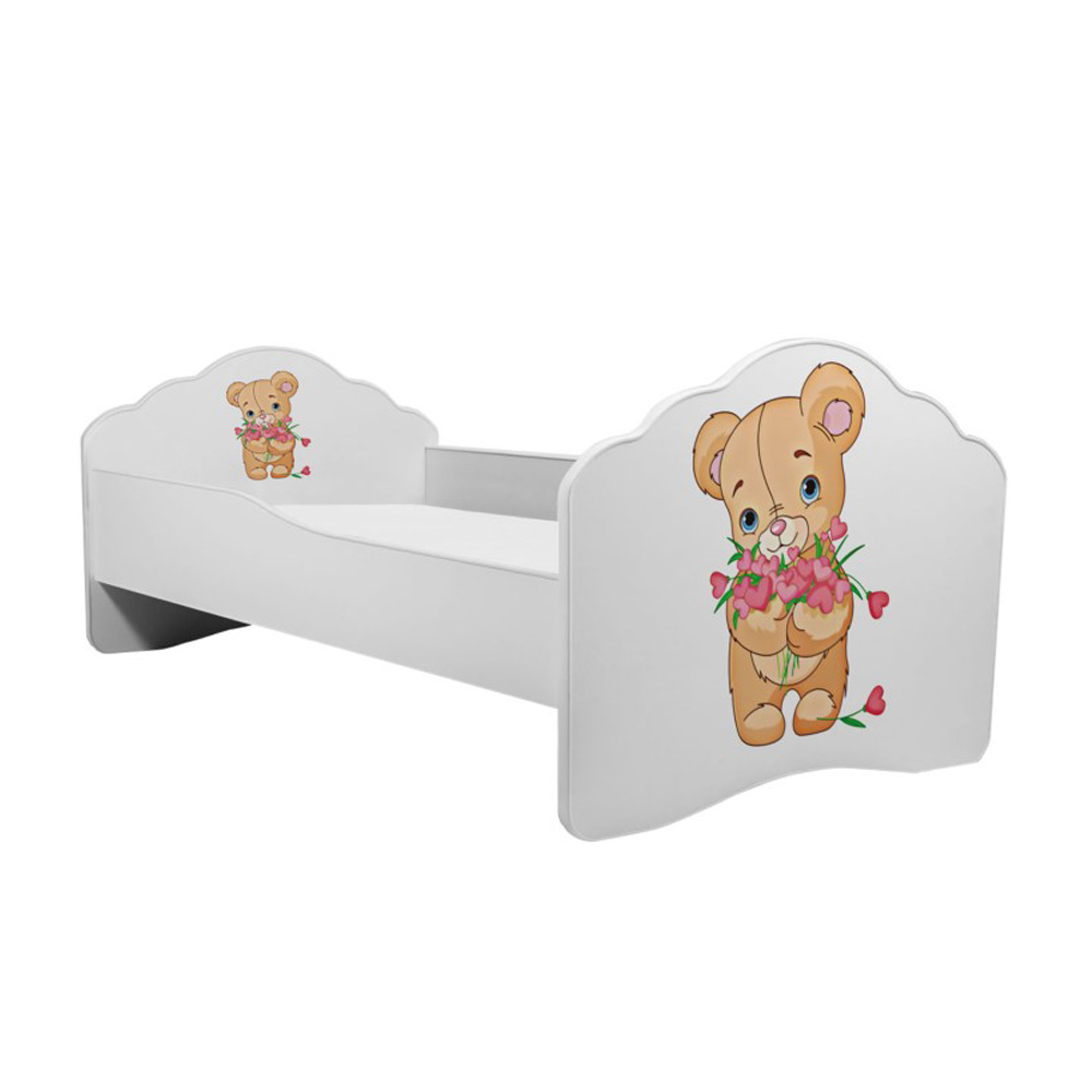 Łóżko dziecięce Sissa 140x70 cm z Misiem z barierką - zdjęcie 1