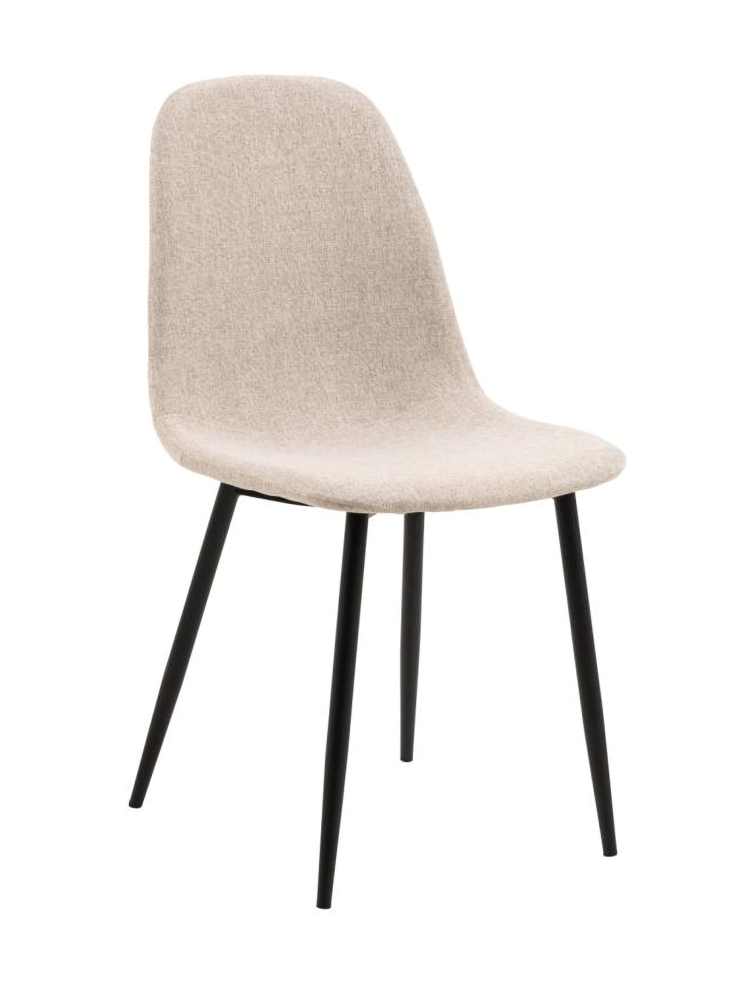 Krzesło tapicerowane Framons beżowe na metalowych czarnych nóżkach - zdjęcie 1