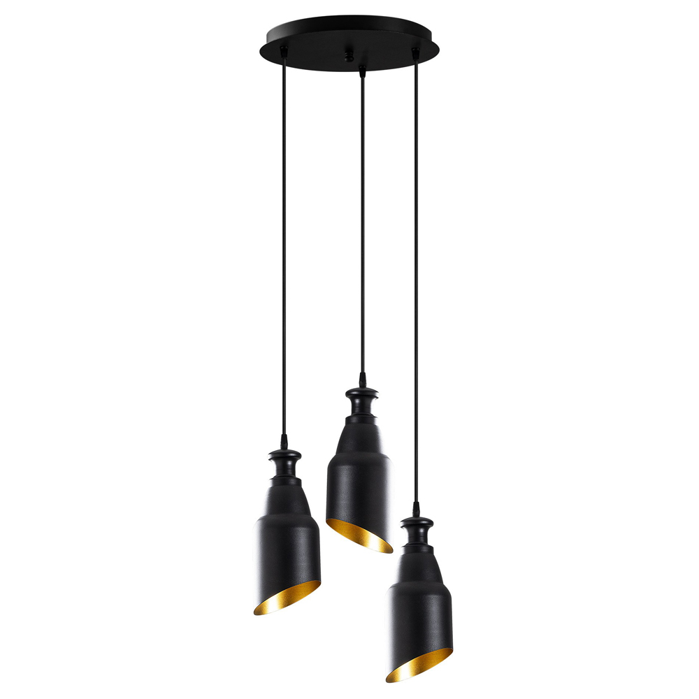 Lampa wisząca Hortensis 13 cm x3 kaskada czarna - zdjęcie 1