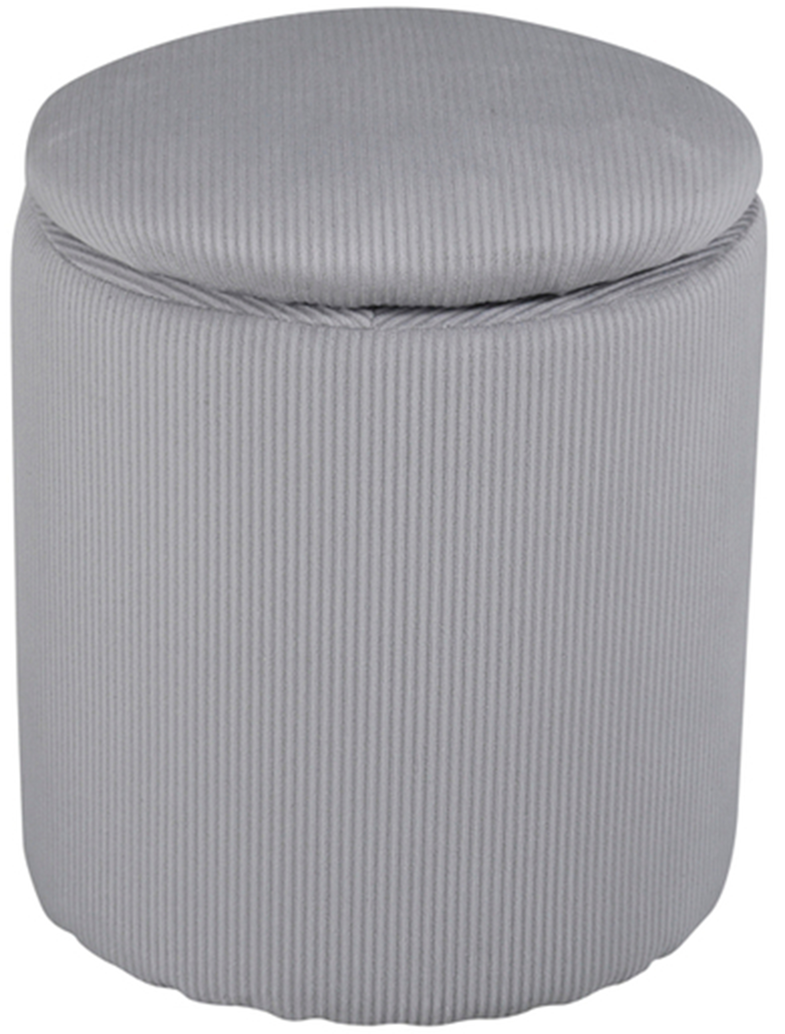 Pufa Limpen 40 x 32 cm otwierana w tkaninie sztruksowej jasnoszara - zdjęcie 1