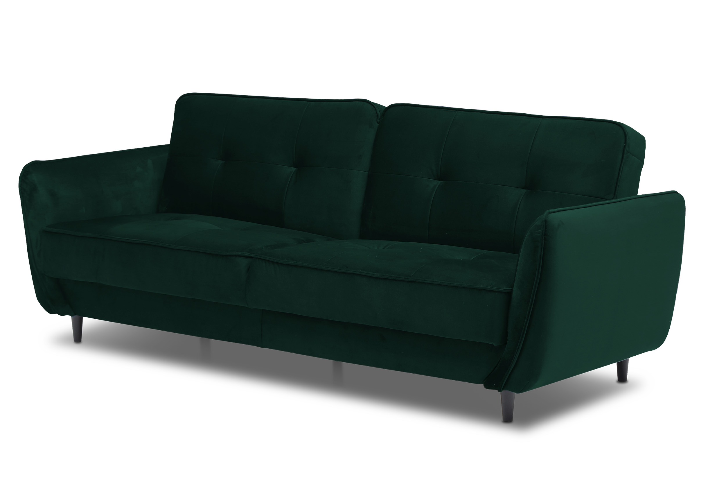 Wersalka rozkładana Topares z pojemnikiem zielona welur hydrofobowy - zdjęcie 1