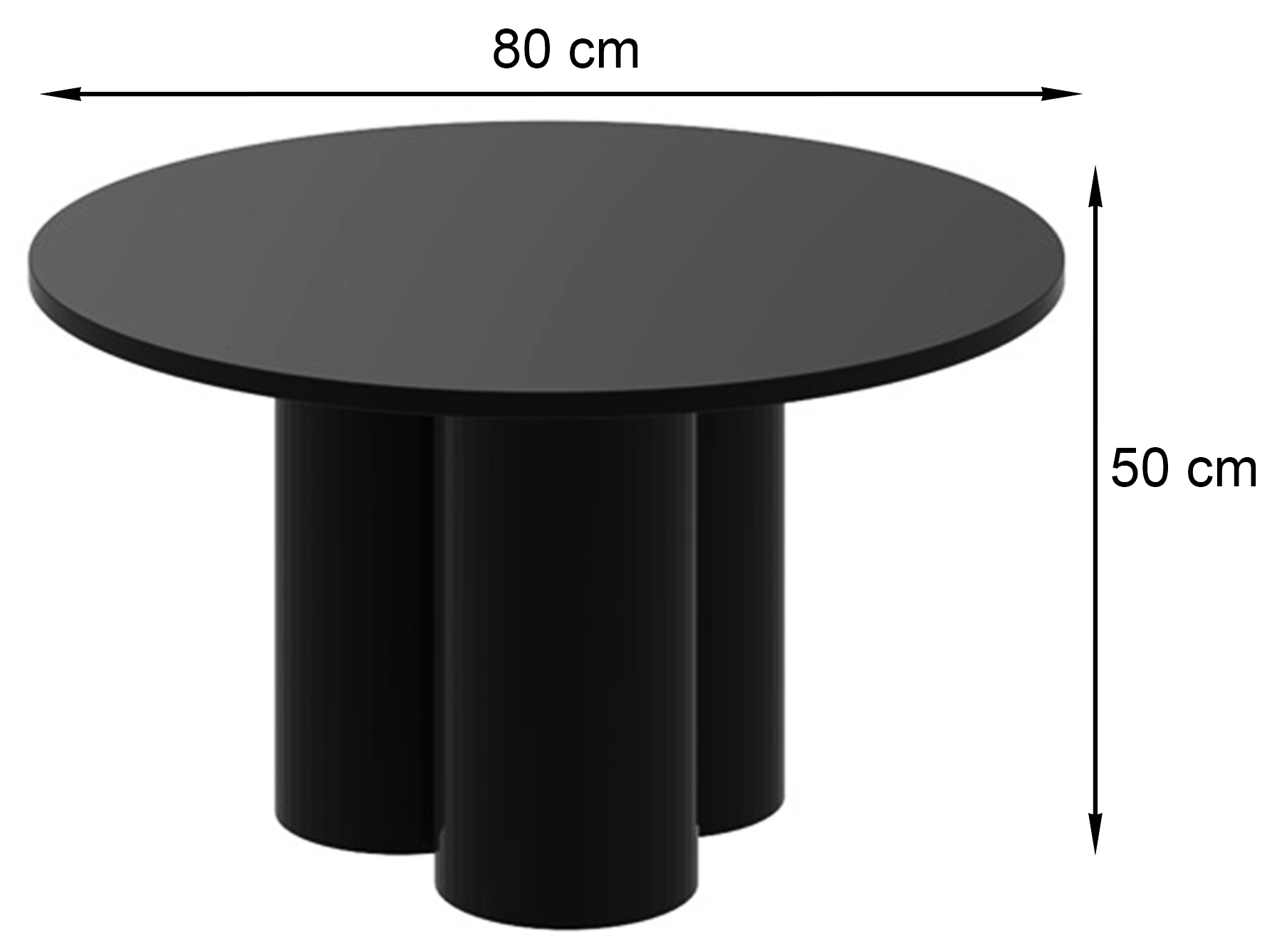 Stolik kawowy Imprrese okrągły 80 cm szary kamień z czarną podstawą