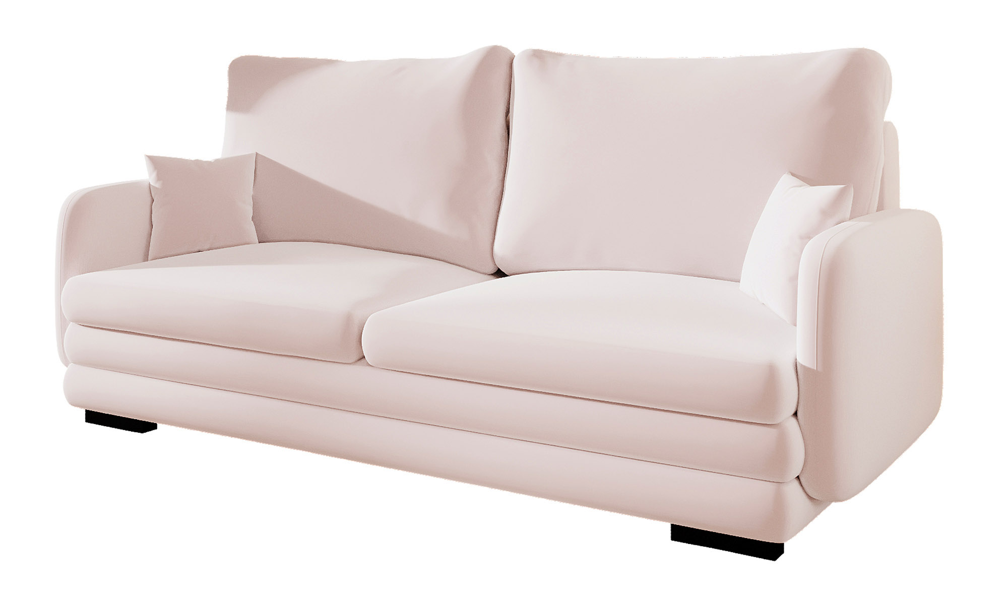 Sofa trzyosobowa Lincino beżowa welur - zdjęcie 1