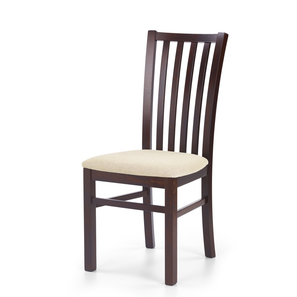 Krzesło Andan ciemny orzech z beżowym siedziskiem - zdjęcie 1