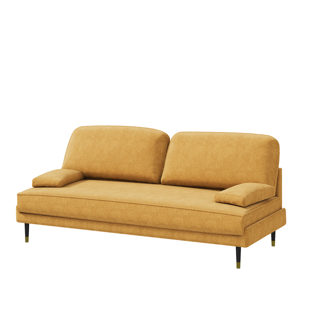 Kanapa trzyosobowa Kachave miodowa na czarno - złotych nogach - zdjęcie 1