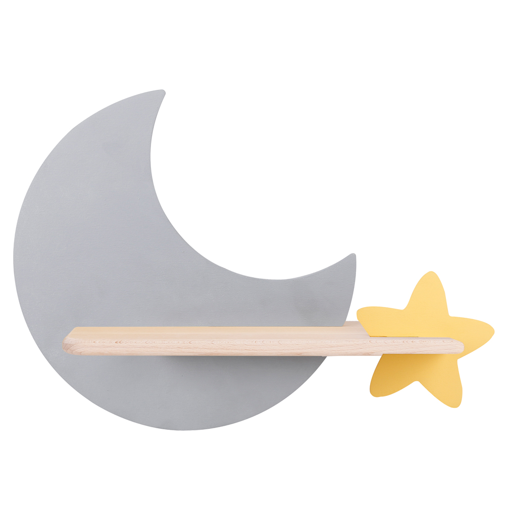 Kinkiet ścienny do pokoju dziecięcego Dreamie księżyc szary/żółty - zdjęcie 1