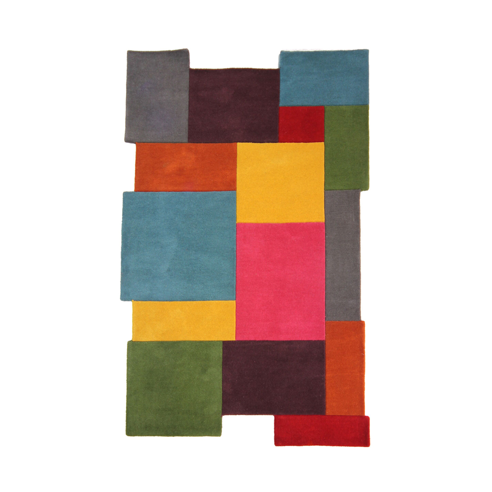 Dywan wełniany Collage wielokolorowy - zdjęcie 1